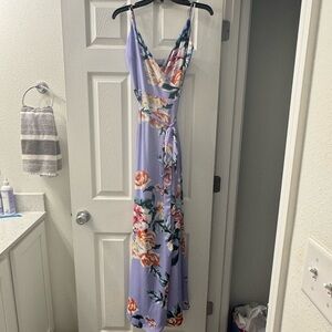 Lulu’s purple floral wrap dress